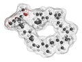 Ubiquinol molecule. Reduced form of coenzyme Q10. 3D rendering.