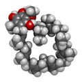 Ubiquinol molecule. Reduced form of coenzyme Q10. 3D rendering. Atoms are represented as spheres with conventional color coding: Royalty Free Stock Photo