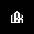 UBK letter logo design on BLACK background. UBK creative initials letter logo concept. UBK letter design Royalty Free Stock Photo
