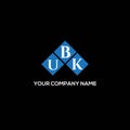 UBK letter logo design on BLACK background. UBK creative initials letter logo concept. UBK letter design Royalty Free Stock Photo