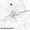 Ubon Ratchathani city  map Royalty Free Stock Photo