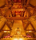 Ubon Ratchathani, Thailand, January 24, 2021: Buddhists visit the Beautiful pagoda Wat Phrathat Nong Bua Temple, Ubon Ratchathani