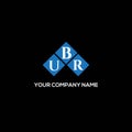 UBR letter logo design on BLACK background. UBR creative initials letter logo concept. UBR letter design Royalty Free Stock Photo