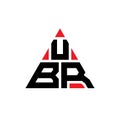 UBR triangle letter logo design with triangle shape. UBR triangle logo design monogram. UBR triangle vector logo template with red Royalty Free Stock Photo