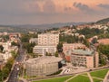 Ubran landscape photography of the centre of the town Zlin, Czech Republic.