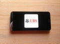 UBS Bank app Royalty Free Stock Photo