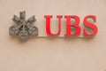 UBS sign on the wall of an office. Taken in St. Moritz/Switzerland,10.31.2020 Royalty Free Stock Photo