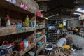 UBUD/BALI-APRIL 27 2019: Female workers from Ubud were making mask crafts that were drawn and colored using dark and attractive