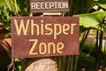 Whisper zone sign