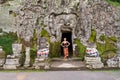 Young woman standing at Goa Gajah Royalty Free Stock Photo