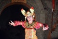 Indonesian actress with traditional dress during a typical barong dance performance in Ubud theatre in Bali, Indonesia Royalty Free Stock Photo