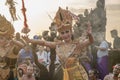 Ubud, Bali, Indonesia- 22 December, 2019 Tourists are enjoying sunset and Traditional evening Kecak lady dance and people drama