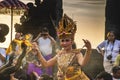 Ubud, Bali, Indonesia- 22 December, 2019 Tourists are enjoying sunset and Traditional evening Kecak woman dance and people drama