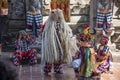 Ubud, Bali, Indonesia- 22 December, 2019 Traditional Barong dance with face mask and human drama to mimic hindu character Royalty Free Stock Photo