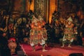 UBUD, BALI, INDONESIA - FEBRUARY 10, 2023: Traditional dance Legong and Barong in Ubud Palace, Balinese dance show with