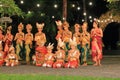 Ubud, Bali, Indonesia - January 31 2024: Group of beautiful Balinese girls in bright traditional costumes Royalty Free Stock Photo