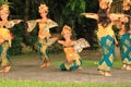 Ubud, Bali, Indonesia - January 31 2024: young dancers perform the butterfly dance