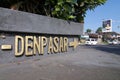 Denpasar inscription with arrow sign