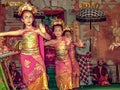 Dancer is performing an indonesian dance potpurri for tourists in Ubud, Indonesia, Bali