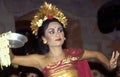 Female dancer is performing an indonesian dance