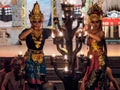 Ubud, Indonesia - March 29, 2018: Dancers perform the Kecak Fire Trance Dance.