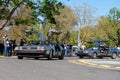 UC Davis Picnic day. 2023 parade featuring DMC car with doors open