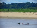 Ucayali river, Amazonas, PerÃÂº. People and the boat Royalty Free Stock Photo