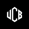 UCB letter logo design with polygon shape. UCB polygon and cube shape logo design. UCB hexagon vector logo template white and Royalty Free Stock Photo