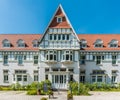 Uccle, Brussels Capital Region - Belgium - Facade and entrance of the Fond\'Roy hospital