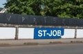 Uccle, Brussels Capital Region - Belgium - Sign for the ST Job railwaystation and neighborhood