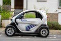 Uccle, Brussels Capital Region, Belgium - Small electric police vehicle Renault Twizy