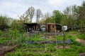 Uccle, Brussels Capital Region, Belgium - Small sheds and cabins of allotment gardens at the Avijl Plateau