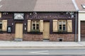 Uccle, Brussels Capital Region - Belgium - Vintage facade of the old \'t Misverstand brasserie