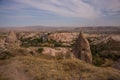 Uchisar, Cappadocia, Turkey: Rock houses and churches. Cave houses in cones sand hills Royalty Free Stock Photo