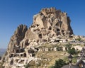 Uchisar Castle in Cappadocia, Turkey Royalty Free Stock Photo