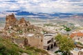 Uchisar castle in rock formation Royalty Free Stock Photo