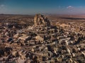 Uchisar Castle and town, Cappadocia, Central Anatolia, Royalty Free Stock Photo