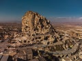 Uchisar Castle and town, Cappadocia, Central Anatolia, Royalty Free Stock Photo