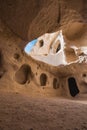 Uchisar Castle and town, Cappadocia, Central Anatolia, Royalty Free Stock Photo