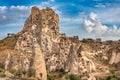 Uchisar natural rock castle and town, Cappadocia, Central Anatolia, Turkey Royalty Free Stock Photo