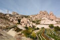 View of Uchisar from Pigeon Valley. Nevsehir province. Cappadocia. Turkey Royalty Free Stock Photo