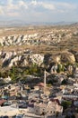 Uchisar village as seen from the castle. Cappadocia. Turkey Royalty Free Stock Photo