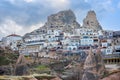 Rock castle and boutique hotels of Uchisar in Cappadocia, Turkey