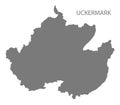 Uckermark grey county map of Brandenburg Germany