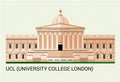 UCL. University College London. Vector Illustration.