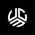 UCM letter logo design on black background. UCM creative initials letter logo concept. UCM letter design