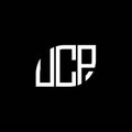 UCP letter logo design on black background. UCP creative initials letter logo concept. UCP letter design.UCP letter logo design on Royalty Free Stock Photo