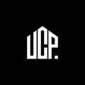 UCP letter logo design on BLACK background. UCP creative initials letter logo concept. UCP letter design Royalty Free Stock Photo