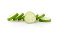 ÃÂ¡ucumber slices on white Royalty Free Stock Photo