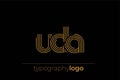 UDA modern geometric typography logo Royalty Free Stock Photo